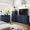 Manhattan Comfort Granville Midnight Blue 5-Drawer Tall Dresser, 3-Drawer Standard Dresser and 6-Drawer Double Dresser GRAN034 - alternate 1